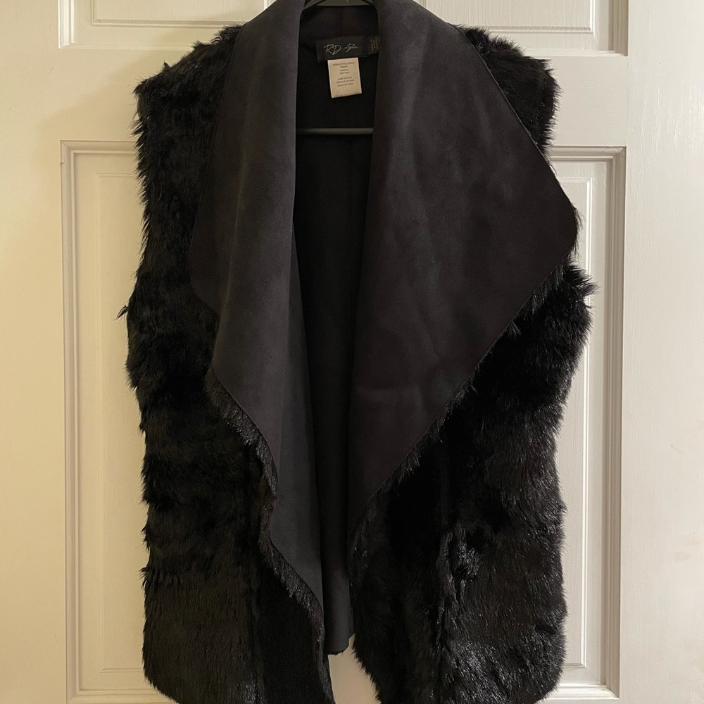 Black Faux Fur Vest